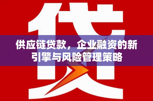 萧县供应链贷款，企业融资的新引擎与风险管理策略