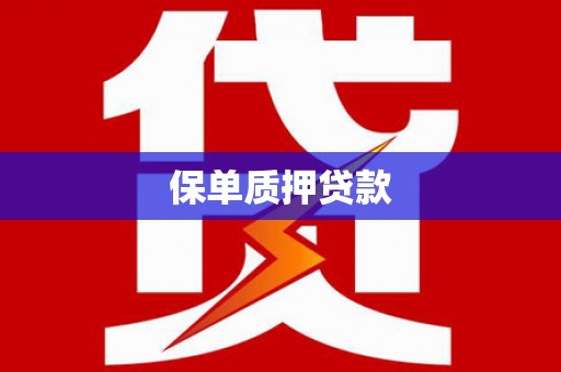 萧县保单质押贷款