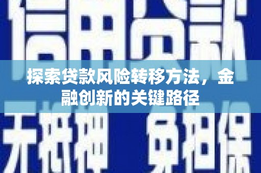 萧县探索贷款风险转移方法，金融创新的关键路径